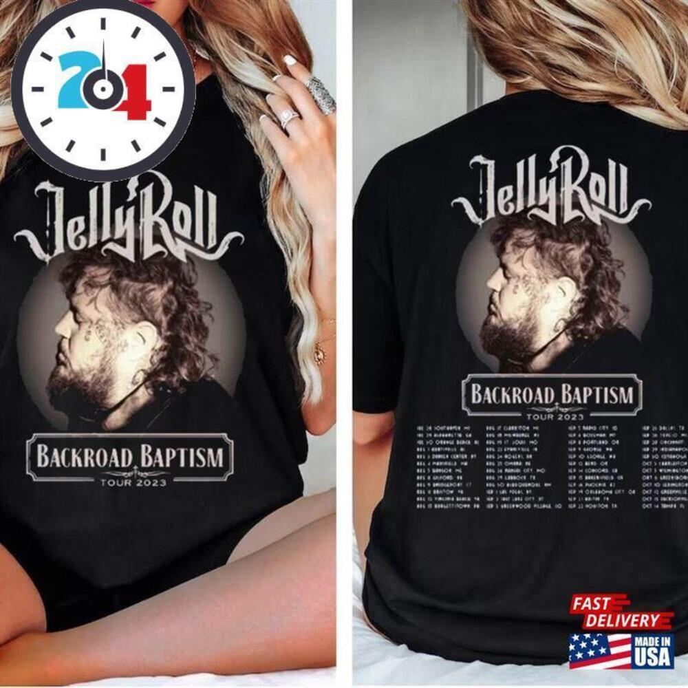 Jelly Roll Tour Shirt Backroad Baptism Concert 2 Sided Tshirt